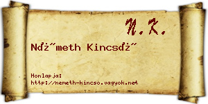 Németh Kincső névjegykártya