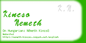 kincso nemeth business card