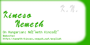 kincso nemeth business card